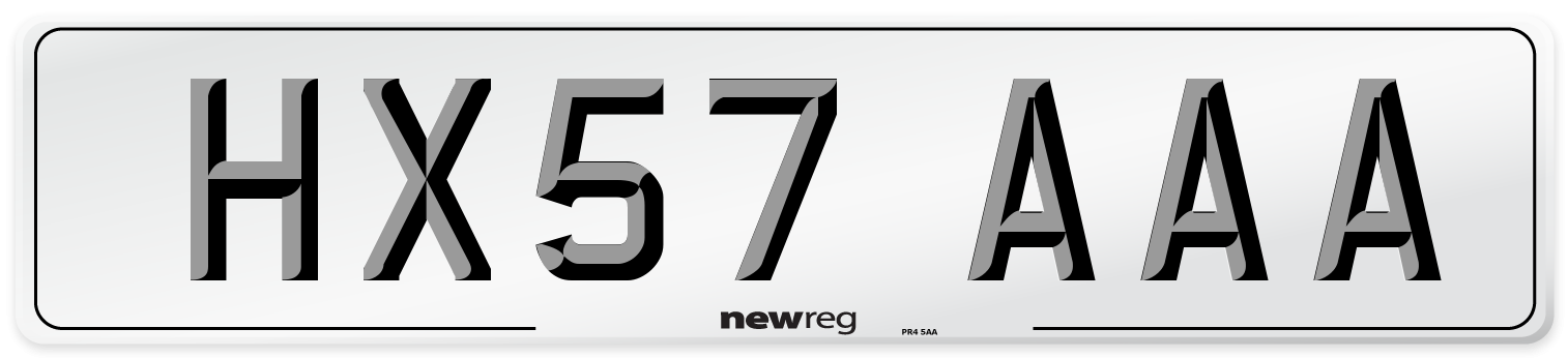 HX57 AAA Number Plate from New Reg